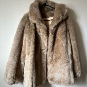 VINTAGE Sears Plush Brown Teddy Jacket